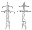 130898 130898 2 Hoogspanningsmasten (110 kV).