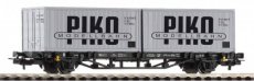 27709 DR containerwagen met 2 x 20'-containers "VEB PIKO", tijdperk IV.