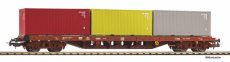 24539 Spoor HO, NMBS, containerwagen beladen met 3 containers, TpV.