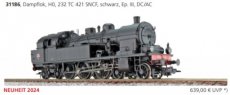 31186 Spoor HO, Stoomlocomotief, 232 TC 421 SNCF, zwart, III, DC/AC.