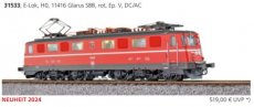 31533 Spoor HO, Elektrische locomotief, 11416 Glarus SBB, rood, V, DC/AC.