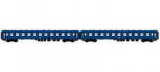 42085 42085 Track HO, NMBS, set with 2, I5 Bc blue carriages with light blue doors, TpIV.