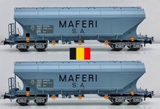 45.376 Track HO, NMBS, Set A, 2 grain wagons 'MAFERI'.