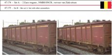 47.174 47.174 Track HO, NMBS, Set A, 2x Eaos wagon, transport of zinc ores.