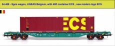 54.408 54.408 Track HO, LINEAS Belgium, Sgns wagon, with 45ft container DSV.