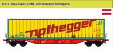 54.414 Spoor HO, A-OBB, Sgns wagon, met Wisselbak Nothegger.at.