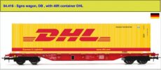 54.416 54.416 Spur HO, DB, Sgns-Wagen, mit 45-Fuß-Container DHL.