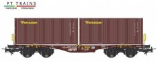 100202 TOUAX Sgmmnss 40 nr 37 84 459 4 019-0 beladen mit 2 Containern TOUAX 20ft.