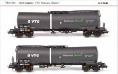 81082 Spoor HO, D-VTGD, Set 2 wagons ‘VTG Pannonia Ethanol’.