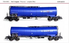 81083 Spoor HO, D-WASCO, Set 2 wagons "Wascosa complete Blue".