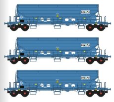 83020 Track HO, B - LNS - LINEAS, set of Tads wagons green with Lineas logo.