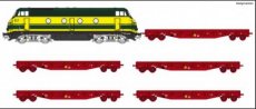 VB-9128.04 9128.4 Track HO, SET .6250 with Tuc Rail logo + 5 Infrabel flat wagons, AC ~ Digital, Depot Antwerpen, V.