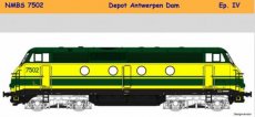 VB-9406.01 9406.1 Track HO, NMBS, Locomotive n° 7502, DC, Depot Antwerpen Dam, IV.